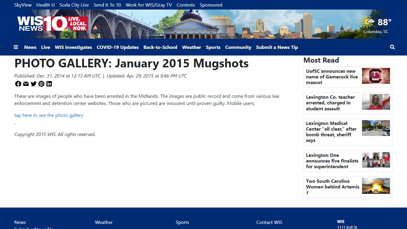PHOTO GALLERY: January 2015 Mugshots - wistv.com